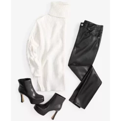Coupon 😀 INC International Concepts 👩 Women's Cable-Knit Sweater & Faux-Leather Pants, Created For Macy's Salty Nut 🧨 -International Concepts Sales unnamed file 1083