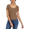 Best Sale ❤️ INC International Concepts Plus Size Ribbed V-Neck Top, Created For Macy's Perfect Plum 🎁