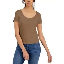 Top 10 🔥 INC International Concepts 👩 Women's Scoop-Neck T-Shirt, Created For Macy's Pale Mauve 😀 -International Concepts Sales unnamed file 1117