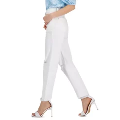Discount ⌛ INC International Concepts 👩 Women's High Rise Ripped Straight-Leg 👖 Jeans, Created For Macy's White ❤️ -International Concepts Sales unnamed file 1120