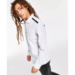 New ⭐ INC International Concepts I.N.C. International Concepts® Men's Geo-Print Hooded T-Shirt, Created For Macy's Deep Black 👏