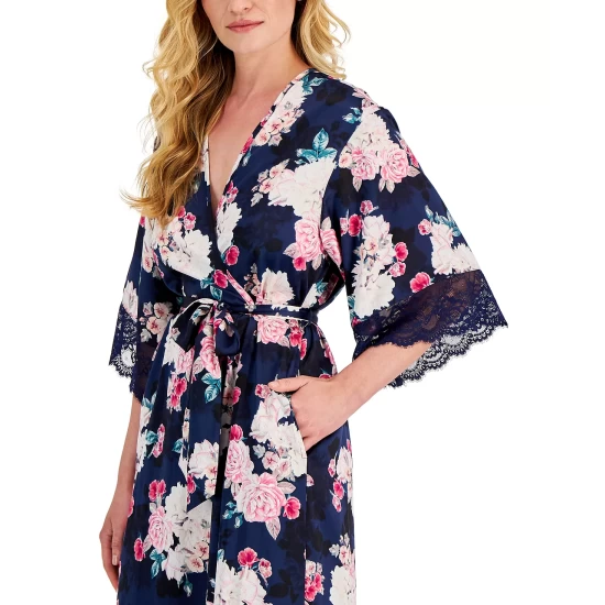 Best Sale ๐ฏ INC International Concepts ๐ฉ Women's Bouquet Lace-Trim Long Wrap Robe, Created For Macy's Bouquet Floral ๐ฅ 6 Best Sale ๐ฏ INC International Concepts ๐ฉ Women's Bouquet Lace-Trim Long Wrap Robe, Created For Macy's Bouquet Floral ๐ฅ - Image 4
