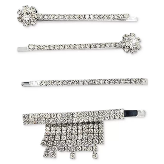 Discount π INC International Concepts 4-Pc. Silver-Tone Crystal Flower & Fringe Bobby Pin Set, Created For Macy's β€οΈ 4 Discount π INC International Concepts 4-Pc. Silver-Tone Crystal Flower & Fringe Bobby Pin Set, Created For Macy's β€οΈ - Image 2