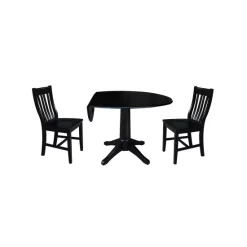 Brand new 🔔 International Concepts International Concept 42 Round Top Pedestal Table With 2 Chairs Black 👏 -International Concepts Sales unnamed file 1349