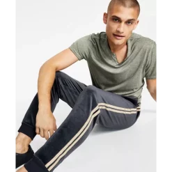 New 🎁 INC International Concepts I.N.C. International Concepts® Men's Regular-Fit Side Stripe Velour Joggers, Created For Macy's Basic Navy 🛒 -International Concepts Sales unnamed file 1350