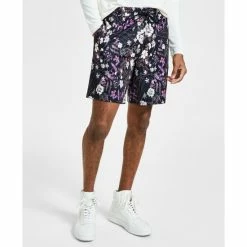 Best deal 😉 INC International Concepts Men's Floral Print Knit Drawstring 7-3/4 Shorts, Created For Macy's Deep Black 🤩