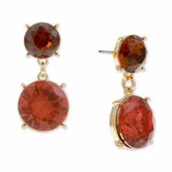 Flash Sale 👏 INC International Concepts Gold-Tone Mixed Stone Drop Earrings, Created For Macy's Red ⌛