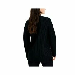 Budget ⭐ INC International Concepts 👩 Women's Rhinestone-Button Chunky Cardigan, Created For Macy's Deep Black ✔️ -International Concepts Sales unnamed file 1416