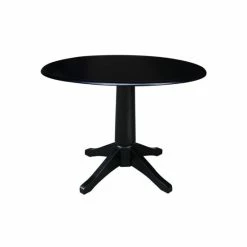 Hot Sale 😀 International Concepts International Concept 42 Round Dual Drop Leaf Pedestal Table Brown 😀