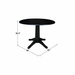 Hot Sale 😀 International Concepts International Concept 42 Round Dual Drop Leaf Pedestal Table Brown 😀 -International Concepts Sales unnamed file 1427