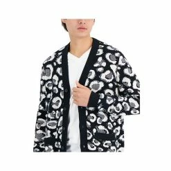 New 👏 INC International Concepts Men's Crosby Cheetah Cardigan, Created For Macy's Deep Black 👏 -International Concepts Sales unnamed file 1430