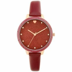 Budget 🎁 INC International Concepts 👩 Women's Red Strap ⌚ Watch 38mm, Created For Macy's ❤️