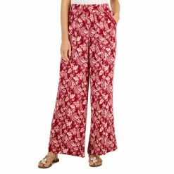 New 🌟 INC International Concepts 👩 Women's Printed Pull-On Wide-Leg Pants, Created For Macy's Jungle Cascade B 🧨