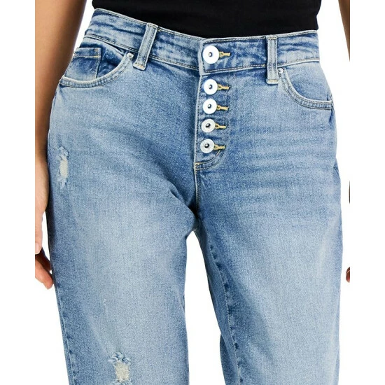 Best Sale โ๏ธ INC International Concepts Petite Mid-Rise Distressed Button-Fly ๐ Jeans, Created For Macy's Medium Indigo ๐ 6 Best Sale โ๏ธ INC International Concepts Petite Mid-Rise Distressed Button-Fly ๐ Jeans, Created For Macy's Medium Indigo ๐ - Image 4