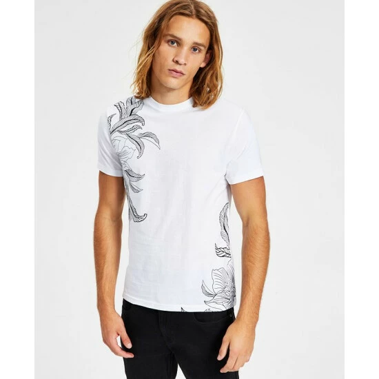 Discount ๐ INC International Concepts Men's Jordan Classic-Fit Short-Sleeve Drawn Leaf Print T-Shirt, Created For Macy's Bright White ๐ 3 Discount ๐ INC International Concepts Men's Jordan Classic-Fit Short-Sleeve Drawn Leaf Print T-Shirt, Created For Macy's Bright White ๐