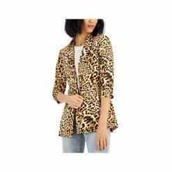 Flash Sale ❤️ INC International Concepts Petite Printed 3/4-Sleeve Blazer, Created For Macy's Caterina Cheetah 🎁 -International Concepts Sales unnamed file 1489