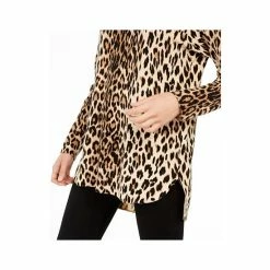 Best deal 🎉 INC International Concepts Petite Leopard-Print 👕 Shirttail-Hem Tunic Sweater, Created For Macy's Neutral Leopard 🧨 -International Concepts Sales unnamed file 1500