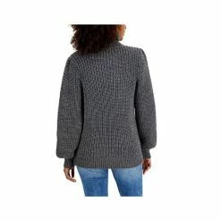 Hot Sale ❤️ INC International Concepts 👩 Women's Metallic-Flecked Turtleneck Sweater, Created For Macy's Light Grey Heather 😀 -International Concepts Sales unnamed file 1531