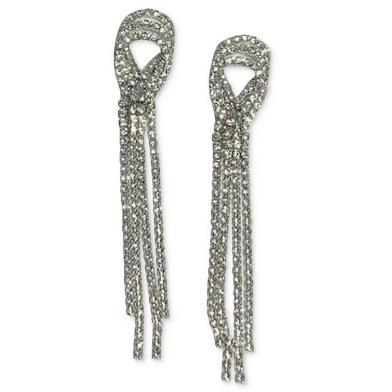 Buy ๐ INC International Concepts Silver-Tone Rhinestone Chain Statement Earrings, Created For Macy's ๐ 3 Buy ๐ INC International Concepts Silver-Tone Rhinestone Chain Statement Earrings, Created For Macy's ๐
