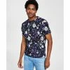 Best Sale ⌛ INC International Concepts Men's Taslima Classic-Fit Short-Sleeve Floral T-Shirt, Created For Macy's Deep Black 👍