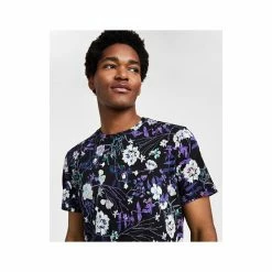 Best Sale ⌛ INC International Concepts Men's Taslima Classic-Fit Short-Sleeve Floral T-Shirt, Created For Macy's Deep Black 👍 -International Concepts Sales unnamed file 1558