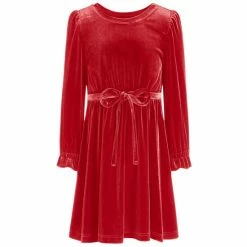 Best Sale 😉 INC International Concepts Little 👧 Girls Stretch Velour 👗 Dress, Created For Macy's Inc Red 🛒