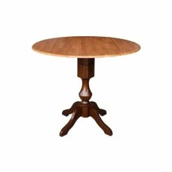 Flash Sale 🛒 International Concepts International Concept 42 Round Dual Drop Leaf Pedestal Table Black Cherry 🎁