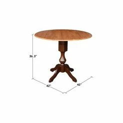 Flash Sale 🛒 International Concepts International Concept 42 Round Dual Drop Leaf Pedestal Table Black Cherry 🎁 -International Concepts Sales unnamed file 1568