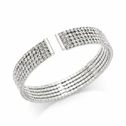 Hot Sale 🎁 INC International Concepts Crystal Flex Bracelet, Created For Macy's Silver 🌟