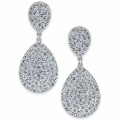 Deals 🔔 INC International Concepts Pave Double Drop Earrings, Created For Macy's Silver 🎉