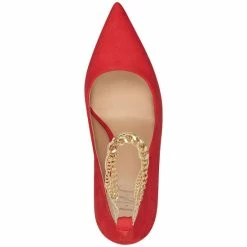 Discount ❤️ INC International Concepts 👩 Women's Sadelle Chain-Detail Pumps, Created For Macy's Red Micro 🎁 -International Concepts Sales unnamed file 1609