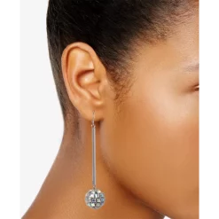 Flash Sale 💯 INC International Concepts Bar & Crystal Disco Ball Linear Drop Earrings, Created For Macy's Silver 💯 -International Concepts Sales unnamed file 161