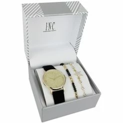 Outlet 👏 INC International Concepts 👩 Women's Black Strap ⌚ Watch 37mm Gift Set, Created For Macy's Blue 😍 -International Concepts Sales unnamed file 1619