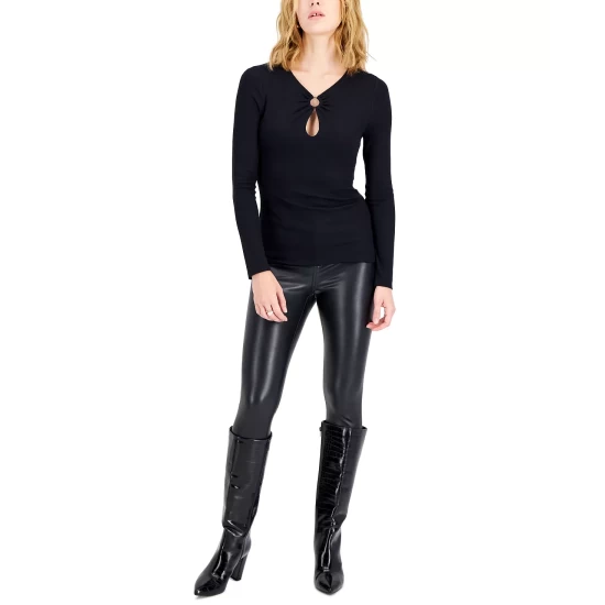 Cheapest ๐งจ INC International Concepts ๐ฉ Women's Ribbed Ring-Keyhole Top, Created For Macy's Deep Black ๐ 4 Cheapest ๐งจ INC International Concepts ๐ฉ Women's Ribbed Ring-Keyhole Top, Created For Macy's Deep Black ๐ - Image 2
