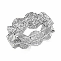 Budget 👏 INC International Concepts Silver-Tone Pavé Teardrop Stretch Bracelet, Created For Macy's 🔥