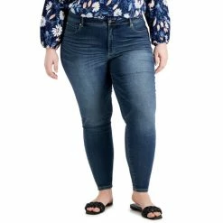 Budget 🤩 INC International Concepts Plus Size Essex Super Skinny 👖 Jeans, Created For Macy's Dk Indigo 👍