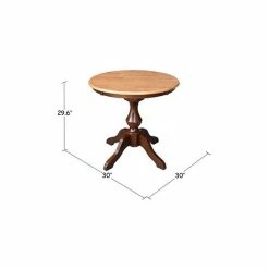 Promo 🛒 International Concepts 30 Round Top Pedestal Table- 28.9H Light Brown ✔️ -International Concepts Sales unnamed file 1678