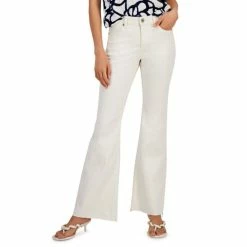 Best Sale 🧨 INC International Concepts 👩 Women's Mid Rise Flared 👖 Jeans, Created For Macy's White 😉