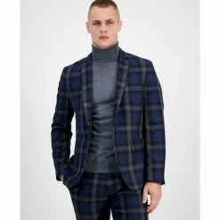 Best deal 🤩 INC International Concepts Men's Slim-Fit Shadow Plaid Suit Jacket, Created For Macy's Basic Navy 💯 -International Concepts Sales unnamed file 1715