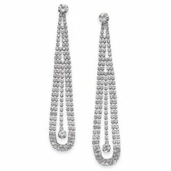 Best Sale π INC International Concepts Silver-Tone Crystal Pendulum Linear Drop Earrings, Created For Macy's π