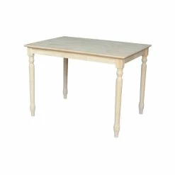 Hot Sale 😍 International Concepts Solid Wood Top Table - Turned Legs No Color 🧨
