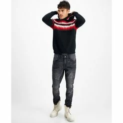 Best reviews of 😀 INC International Concepts Men's Cashmere Geo-Stripe Hoodie, Created For Macy's Deep Black ⭐