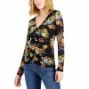 Outlet 🎉 INC International Concepts 👩 Women's Floral-Print Ruched-Center V-Neck Mesh Top, Created For Macy's Layla Floral 🛒 -International Concepts Sales unnamed file 1818