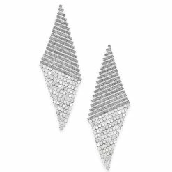 Wholesale π INC International Concepts Silver-Tone PavΓ¨ Triangular Mesh Statement Earrings, Created For Macy's π§¨