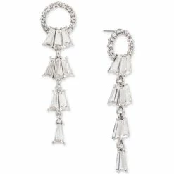 Best reviews of π INC International Concepts Silver-Tone Mixed Crystal Geometric Linear Drop Earrings, Created For Macy's β€οΈ