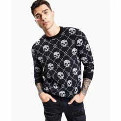 Outlet 😍 INC International Concepts Men's Cashmere Skully Sweater, Created For Macy's Deep Black ✨