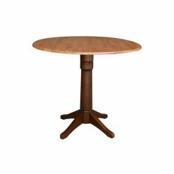 Cheapest 🧨 International Concepts International Concept 42 Round Dual Drop Leaf Pedestal Table Black Cherry 🛒
