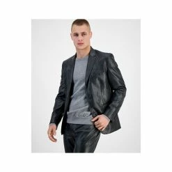 Wholesale 🧨 INC International Concepts Men's Jonny Slim-Fit Faux-Leather Suit Jacket, Created For Macy's Deep Black 🔔 -International Concepts Sales unnamed file 1862