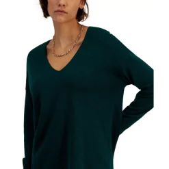 Coupon 🛒 INC International Concepts 👩 Women's Shine V-Neck Long-Sleeve Tunic, Created For Macy's Black With Silver 🌟 -International Concepts Sales unnamed file 187