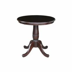 Promo 😍 International Concepts 30 Round Top Pedestal Table- 28.9H Honey Brown 🎉
